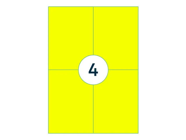 Etiket 105x148mm Fluor Geel 100 Vel