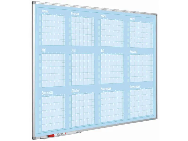 Magnetische Jaarplanner 90x120cm Duits Blauw Softline profiel Jan- Dec