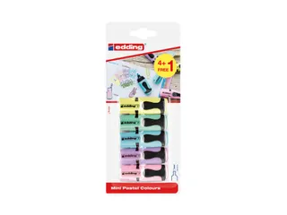 Markeerstift edding 7 mini 1-3mm pastel assorti blister à 4+1 gratis - 2