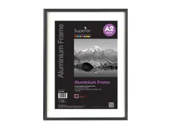 Fotolijst Seco A2 zwartkleurig Geborsteld aluminium. 11mm
