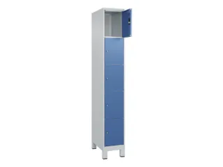 lockerkast,HxBxD 1950x300x500mm,1x5vakken,vak B 300mm,cil.-slot,voeten - 1