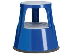 verrijdbaar opstapje,metaal,RAL5005,trede Ø 283mm,3geveerde wielen