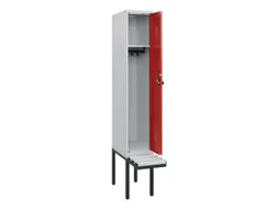 locker met bank,HxBxD 1950x300x815mm,1vak,vak B 300mm,draaigrendel
