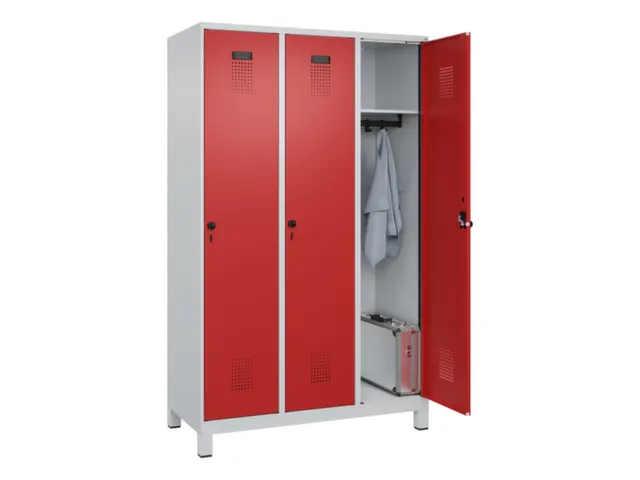 locker,HxBxD 1950x1200x500mm,3vak,vak B 400mm,draaigrendel,voeten