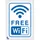 aanwijzingsbord,FREE WiFi,PVC,blauw/wit,om te verlijmen,HxB 120x80mm