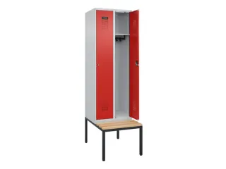 locker met bank,HxBxD 2120x600x815mm,2vak,vak B 300mm,cilinderslot - 1