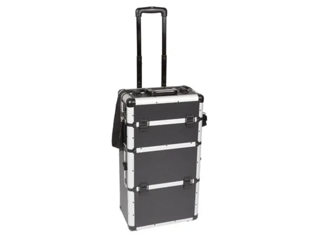 Gereedschapskoffer Aluminium Trolley 370x270x670mm Zwart