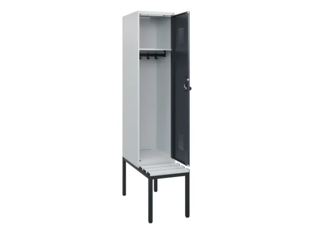 locker met bank,HxBxD 1950x400x815mm,1vak,vak B 400mm,draaigrendel