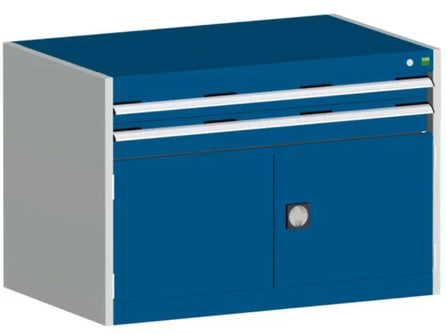 ladekast HxBxD 700x1050x650mm 2laden RAL7035 front RAL5010