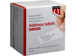 Labeletiket Quantore DK-11209 29x62mm adres wit