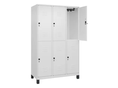 dubbeldekse locker,HxBxD 1950x1200x500mm,3x2vak.,vak B 400mm