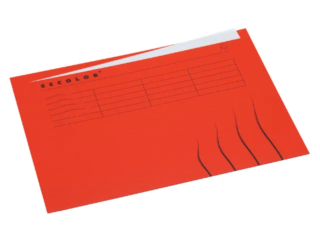 Vouwmap Secolor A4 ongelijk 225gr rood