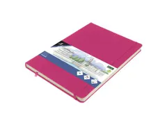 Schetsboek Kangaro A4 hot pink PU HC 80 vel 140gr roomwit met elastiek