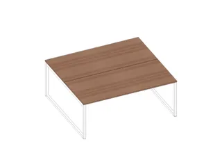 benchtafel,HxBxD 730x1800x1600mm,blad canaletto-hout,sledeframe wit - 1