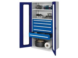 Materiaalkast Vensterdeuren 1950x1000x600mm 2legborden 5laden Slot
