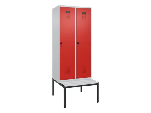 locker met bank,voor scheiding van kleding,HxBxD 2120x800x815mm,2vak