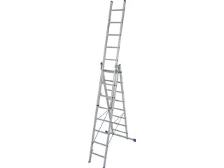 multifunctionele telescoopladder,3x8,sporten,balk L 2,3-5,2m,aluminium - 1