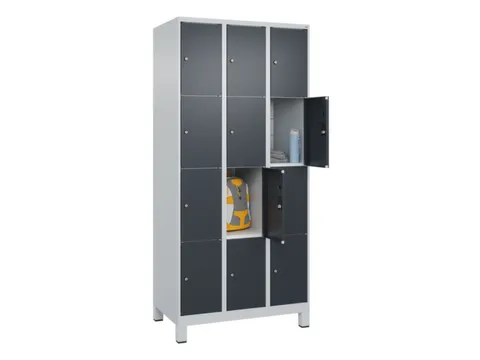 lockerkast,HxBxD 1950x900x500mm,3x4vakken,vak B 300mm,cil.-slot,voeten