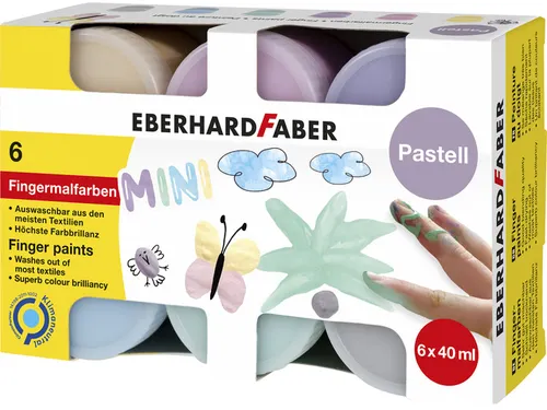 Vingerverf Eberhard Faber ass. kleuren pastel 6x40ml in karton