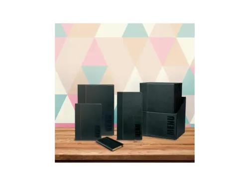 Menukaart Securit Trendy A4 2 tassen zwart lederlook