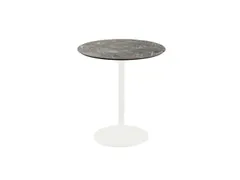 bistrotafel,HxØ 730x700mm,rond,schotelvoet wit,blad HPL Galaxy Marble