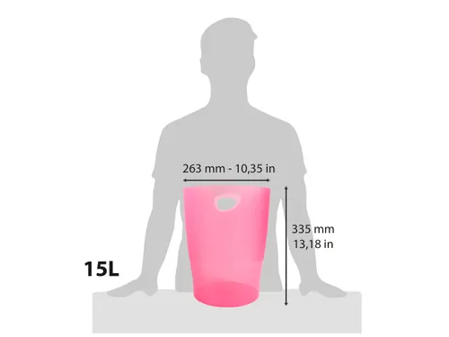 ECOBIN Papiermand 15 L framboos transp
