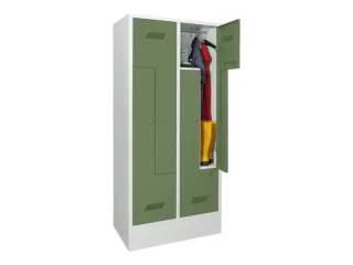 Z-garderobekast,HxBxD 1850x800x500mm,vak B 400mm,RAL7035,front RAL6011 - 2