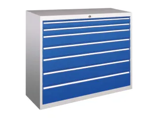 ladekast HxBxD 1000x1023x600mm 7laden RAL7035 front RAL5010 - 2
