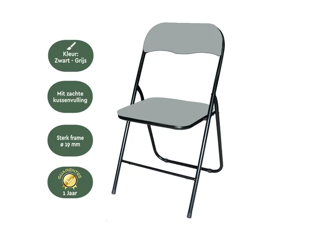 Chaise pliante BRASQ FC100 gris-noir