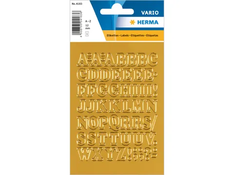 Etiket Herma 4183 12mm Letters A-Z Goudfolie 56 stuks