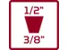 R57300008 Vergroter vierkant 3/8 inch x 1/2 inch 44mm
