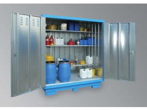 Container aquatoxische stoffen BxDxH 2075x1075x2375mm verzinkt blauw