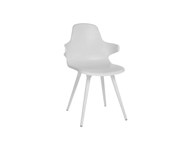 Bezoekersstoel 4Voeten Wit Armleuningen Zitschaal Kunststof Wit