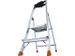 trapladder,eenzijdig,2 XXL treden,balk L 1m,aluminium