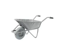 kruiwagen,80l,HxBxD 620x590x1450mm,staal-bak,grijs,staal,PU-banden