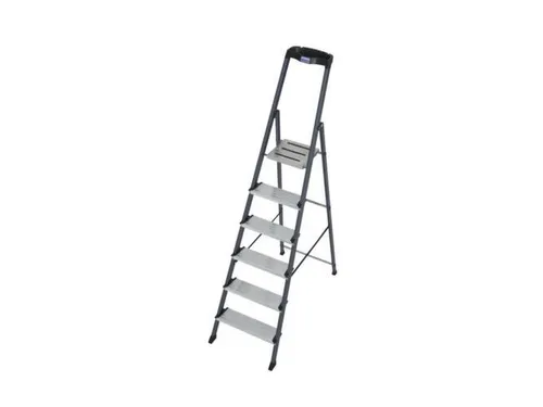 trapladder,eenzijdig,6treden,bordes m. antislip elementen,Stand H 1,3m