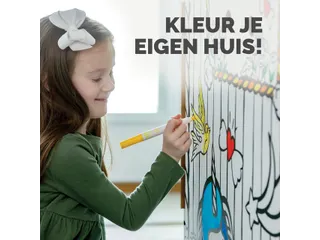 Kartonnen speelhuis XL Eenhoorn Bankers Box Play inkleurbaar - 5