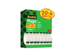 Plakband Scotch Magic 810 19mmx33m onzichtbaar mat 20+4 gratis