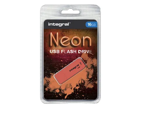 USB stick 2.0 Integral Neon USB-A 16GB oranje