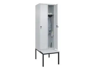locker met bank,HxBxD 2120x600x815mm,2vak,vak B 300mm,draaigrendel - 3
