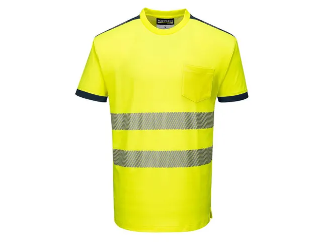 Portwest PW3 T181 T-shirt, hi-viz geel/zwart, maat XL, per stuk