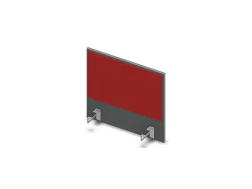opzetpaneel bureau aanbouw zijkant MS-donkergrijs BN4011-rood 600mm