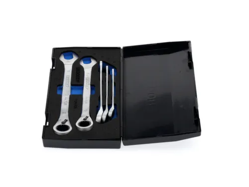 7 UR-005 Set steeksleutels met ringratel,omkeerbaar 5-delig 8-19mm