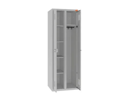 kleding-/wasgoedkast,RAL 7035,HxBxD 1800x600x500mm,2vak,draaigrendel