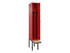 locker met bank,voor scheiding van kleding,HxBxD 2120x300x815mm,1vak