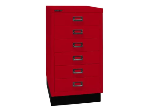kantoor-ladekast HxBxD 670x349x432mm 6 laden romp kardinaalrood staal