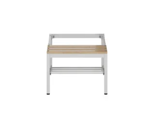 Zitbank v. garderobekast/lockersysteem 420x590x800mm hardhout rooster - 2