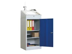 Lessenaarkast 1095/1270x 500x 500mm 2legborden Ral7035 Front Ral7016