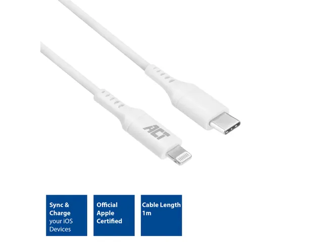 Kabel ACT USB-C naar Lightning laad -en data 1 meter