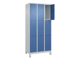 lockerkast,HxBxD 1950x900x500mm,3x3vakken,vak B 300mm,cil.-slot,voeten - 1
